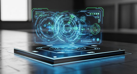 Futuristic Digital Technology Network and Artificial Intelligence Data Communication Background.