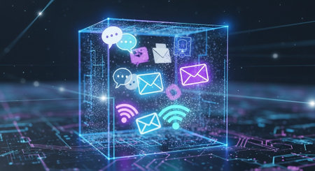 Futuristic Digital Technology Network and Artificial Intelligence Data Communication Background.の写真素材