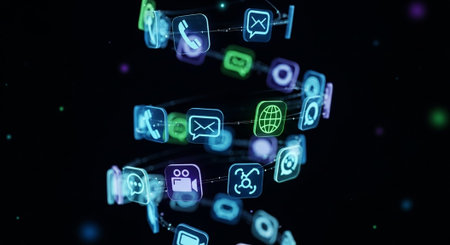 Futuristic Digital Technology Network and Artificial Intelligence Data Communication Background.