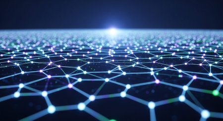 Futuristic Digital Technology Network and Artificial Intelligence Data Communication Background.