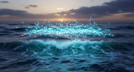 Futuristic Digital Technology Network and Artificial Intelligence Data Communication Background.