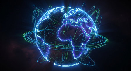 Futuristic Digital Technology Network and Artificial Intelligence Data Communication Background.の写真素材