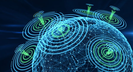 Futuristic Digital Technology Network and Artificial Intelligence Data Communication Background.