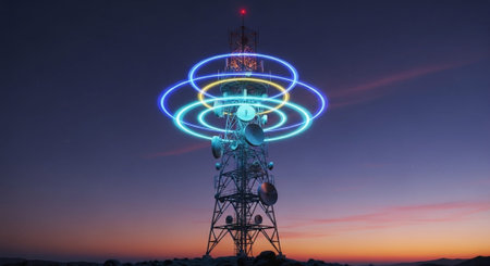 Futuristic Digital Technology Network and Artificial Intelligence Data Communication Background.