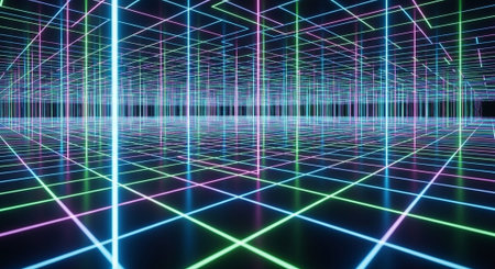 Futuristic Digital Technology Network and Artificial Intelligence Data Communication Background.
