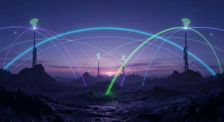Futuristic Digital Technology Network and Artificial Intelligence Data Communication Background.
