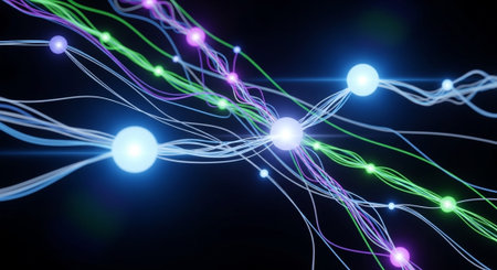 Futuristic Digital Technology Network and Artificial Intelligence Data Communication Background.