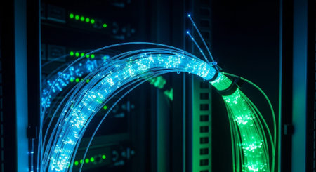 Futuristic Digital Technology Network and Artificial Intelligence Data Communication Background.