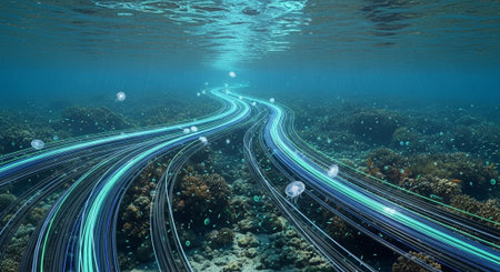 Futuristic Digital Technology Network and Artificial Intelligence Data Communication Background.