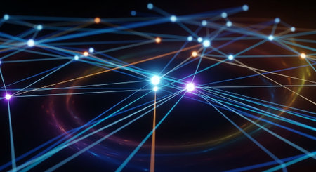 Futuristic Digital Technology Network and Artificial Intelligence Data Communication Background.