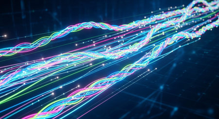 Futuristic Digital Technology Network and Artificial Intelligence Data Communication Background.