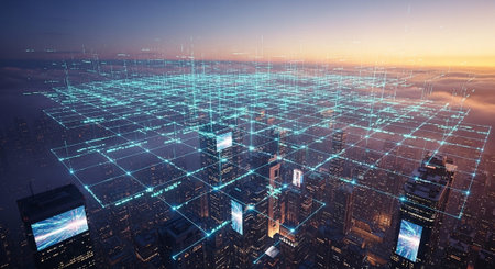 Futuristic Digital Technology Network and Artificial Intelligence Data Communication Background.
