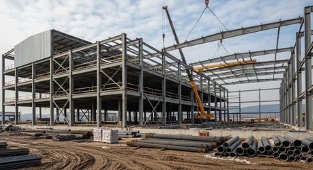 Modern Construction and Infrastructure Development Concept.