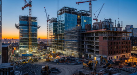 Modern Construction and Infrastructure Development Concept.