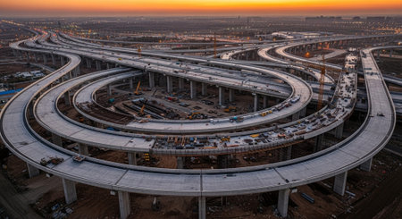 Modern Construction and Infrastructure Development Concept.の写真素材