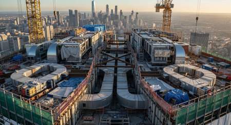 Modern Construction and Infrastructure Development Concept.