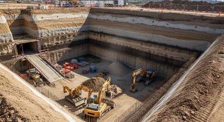 Modern Construction and Infrastructure Development Concept.の写真素材