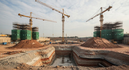 Modern Construction and Infrastructure Development Concept.