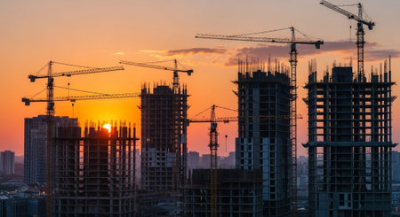 Modern Construction and Infrastructure Development Concept.