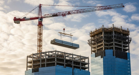 Modern Construction and Infrastructure Development Concept.