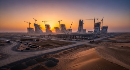 Modern Construction and Infrastructure Development Concept.の写真素材