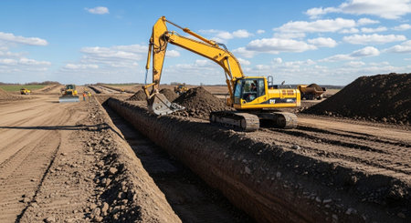 Modern Construction and Infrastructure Development Concept.