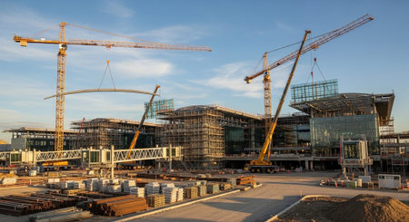 Modern Construction and Infrastructure Development Concept.