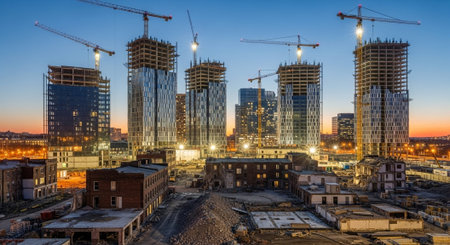 Modern Construction and Infrastructure Development Concept.