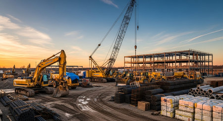 Modern Construction and Infrastructure Development Concept.