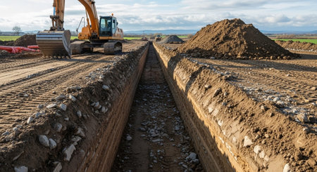 Modern Construction and Infrastructure Development Concept.の写真素材