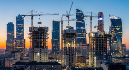 Modern Construction and Infrastructure Development Concept.の写真素材