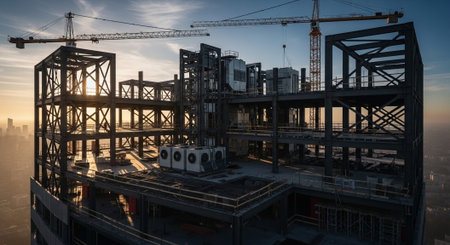 Modern Construction and Infrastructure Development Concept.