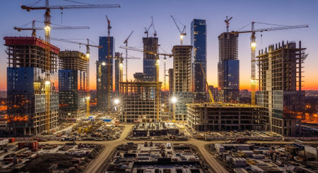 Modern Construction and Infrastructure Development Concept.