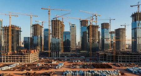 Modern Construction and Infrastructure Development Concept.