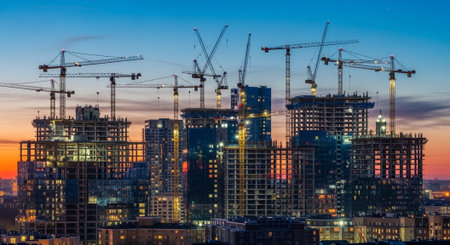 Modern Construction and Infrastructure Development Concept.