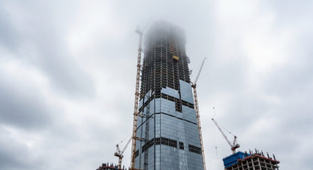 Modern Construction and Infrastructure Development Concept.の写真素材