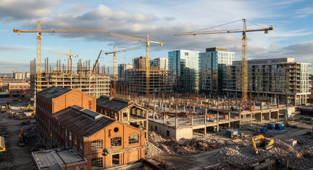 Modern Construction and Infrastructure Development Concept.