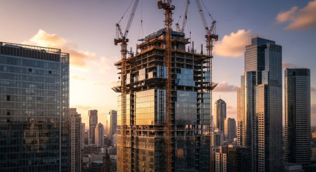 Modern Construction and Infrastructure Development Concept.