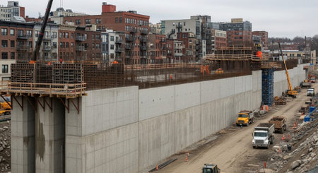 Modern Construction and Infrastructure Development Concept.の写真素材