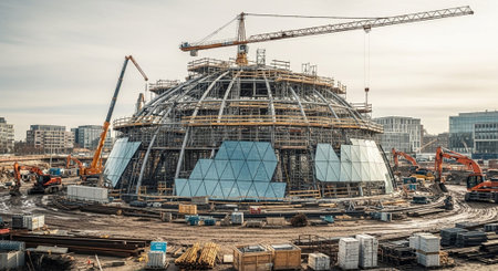 Modern Construction and Infrastructure Development Concept.