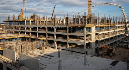 Modern Construction and Infrastructure Development Concept.