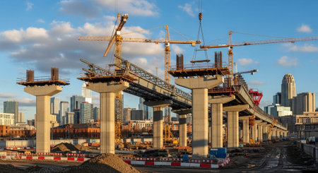 Modern Construction and Infrastructure Development Concept.
