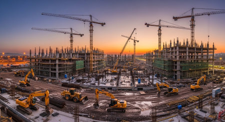 Modern Construction and Infrastructure Development Concept.