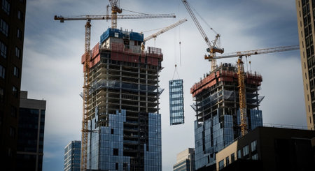 Modern Construction and Infrastructure Development Concept.