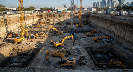Modern Construction and Infrastructure Development Concept.