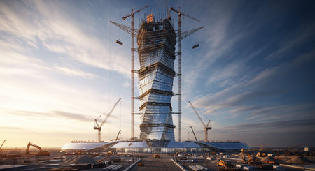 Modern Construction and Infrastructure Development Concept.