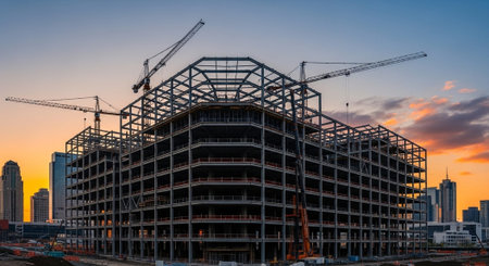 Modern Construction and Infrastructure Development Concept.