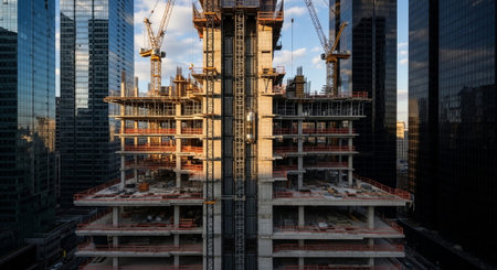 Modern Construction and Infrastructure Development Concept.