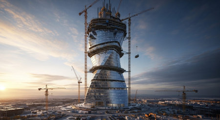 Modern Construction and Infrastructure Development Concept.