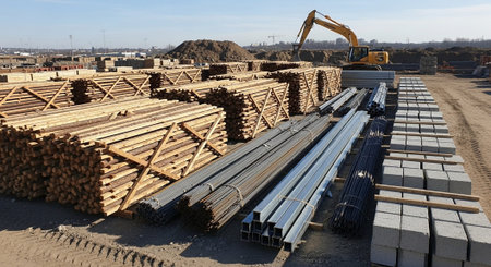 Modern Construction and Infrastructure Development Concept.の写真素材